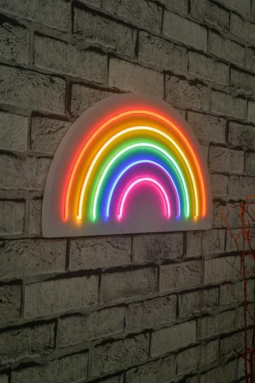 Nástěnná neonová dekorace Rainbow vícebarevná