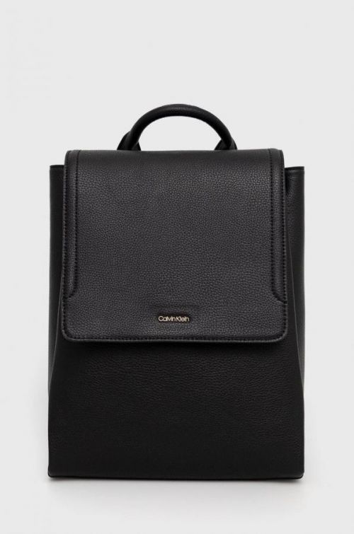 Ruksak Calvin Klein dámsky, čierna farba, veľký, jednofarebný