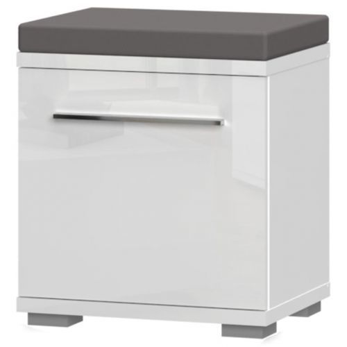 Skrinka na topánky Piano K1 Biely Lesk