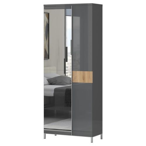 Skriňa 2d Onyx Lustro V2 Pacific Walnut/Anthracite