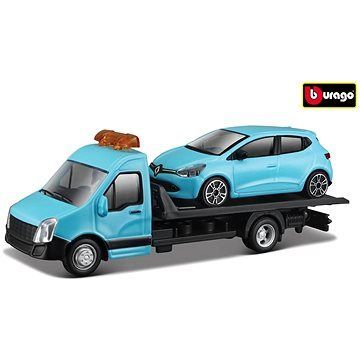 Bburago 1:43 Odťahovka + Renault Clio modrý