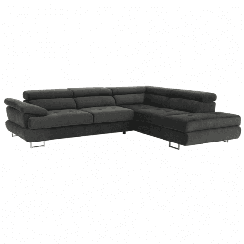 Sedací souprava, ekokůže šedohnědá, pravá, BUTON P