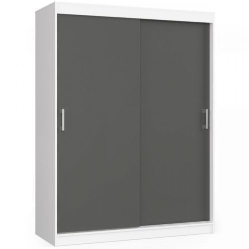 Šatní skříň posuvná 150 cm CLP bílo-šedá