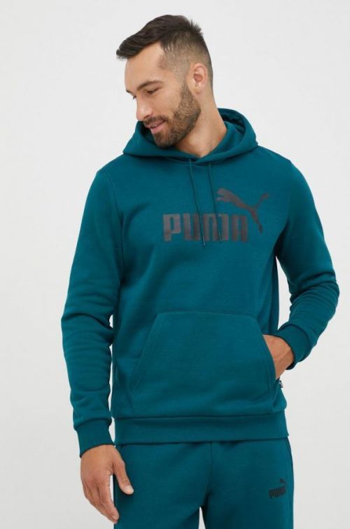 Mikina Puma pánska, zelená farba, s potlačou