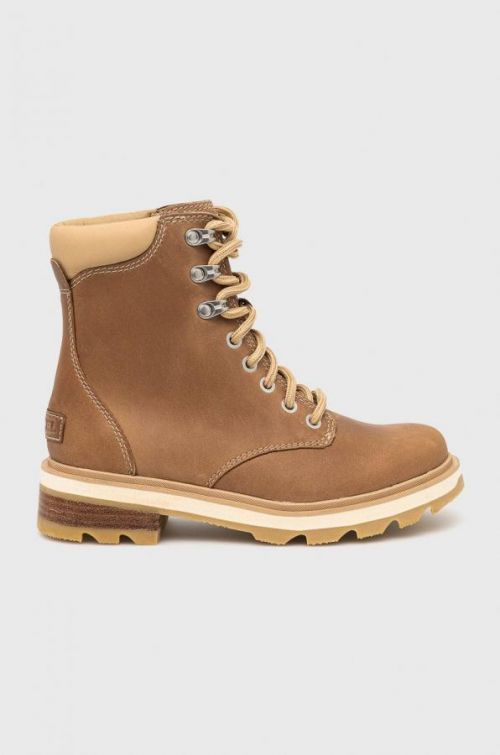 Workery Sorel Lennox Lace dámske, hnedá farba, na platforme,