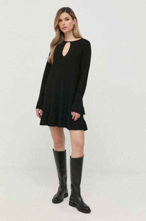 Šaty Twinset čierna farba, midi, áčkový strih