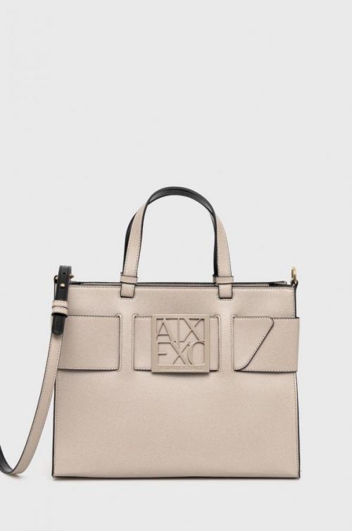 Kabelka Armani Exchange béžová farba