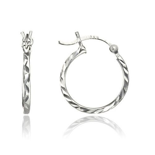 Strieborné kruhy 925 - hranatá línia, cikcak zárezy, 17 mm