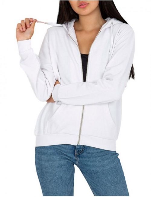 Biela mikina s kapucňou