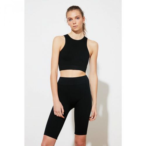 Trendyol Black Seamless Ribbed Biker Sport Tights