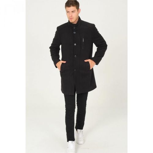 PLT8386 DEWBERRY MEN'S COAT-DIAGONAL BLACK
