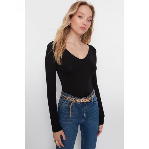 Trendyol Black Lace Detailed Knitted Body