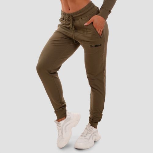 GymBeam Dámske tepláky TRN olive  MM
