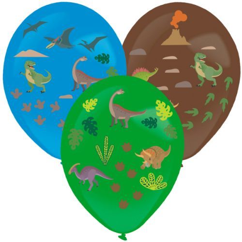 Amscan Sada latexových balónov s nálepkami - Dinosaurus 3 ks
