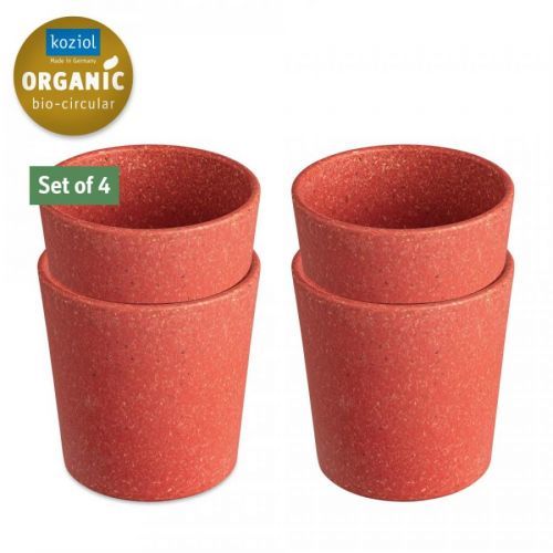 Súprava šálok CONNECT Koziol 190 ml 4 ks prírodný koralová