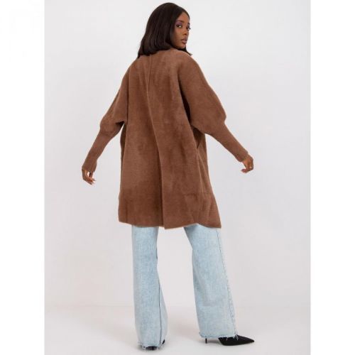 Light brown women's alpaca wool coat