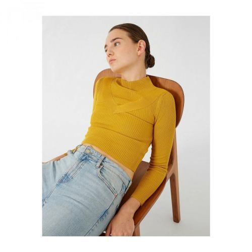 Koton Turtleneck Long Sleeve Collar Detailed Knitwear Sweater