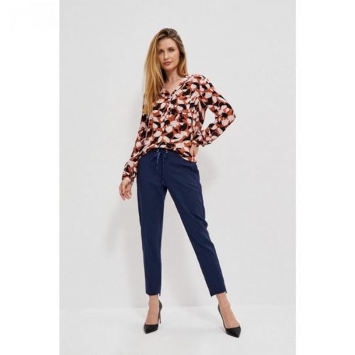 Trousers with a binding - navy blue