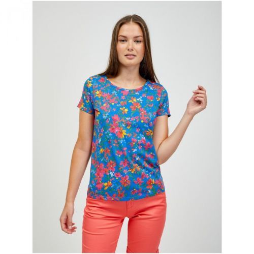 Red-blue flowered T-shirt ORSAY - Women