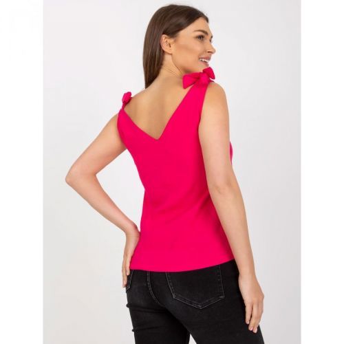 RUE PARIS fuchsia top with tied shoulder straps