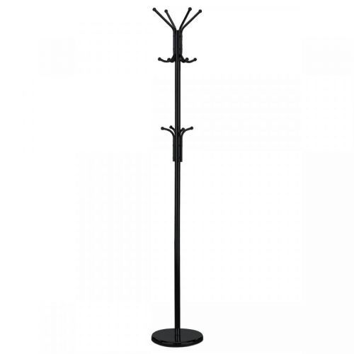 Kovový věšák Viborg chróm, 182 cm, čierna