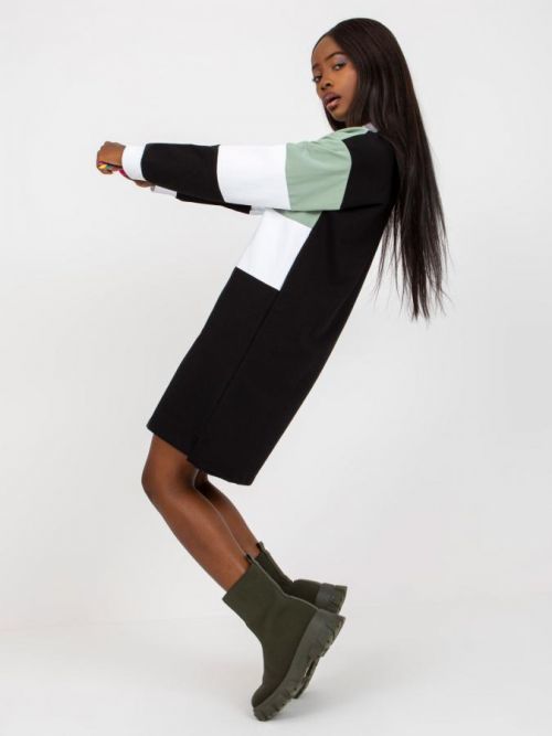 RV SK 8072 šaty.20P čierna a zelená S