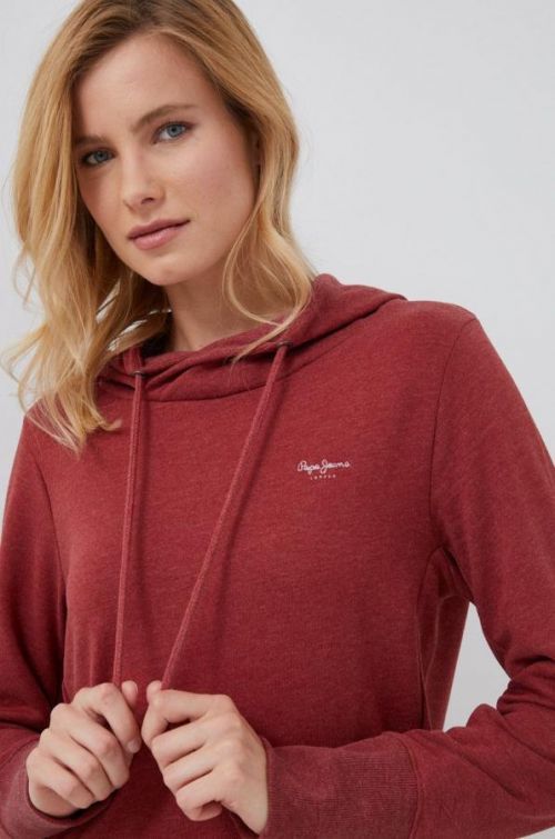 Šaty Pepe Jeans bordová farba, mini, rovný strih