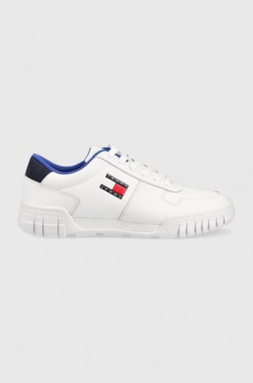 Kožené tenisky Tommy Jeans Retro Leather Cupsole Tjm Ess biela farba