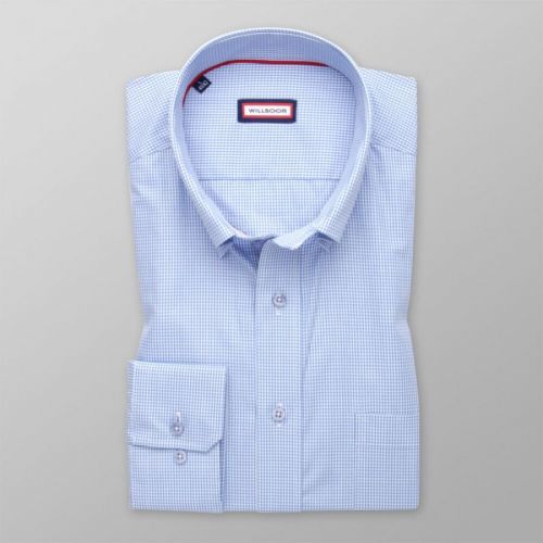 Pánska slim fit košeľa s jemným károvaným vzorom 14370