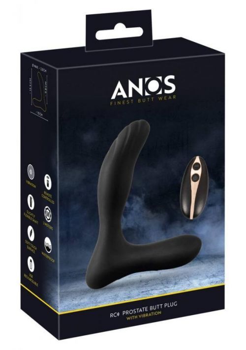 Anos RC - rechargeable, radio prostate vibrator (black)