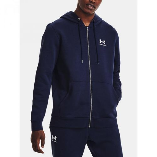 Under Armour Sweatshirt UA Essential Fleece FZ Hood-NVY - Mens
