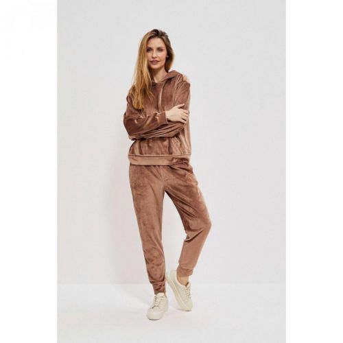 Velor hoodie - beige