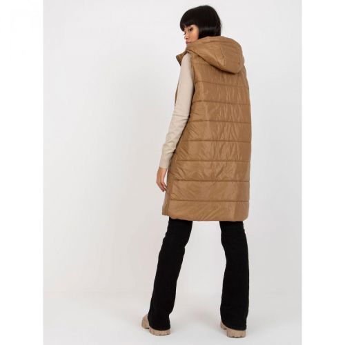 OCH BELLA light brown quilted down vest with hood