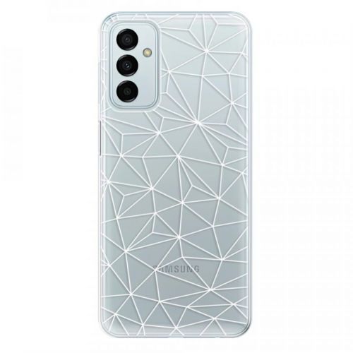 Odolné silikónové puzdro iSaprio - Abstract Triangles 03 - white - Samsung Galaxy M23 5G