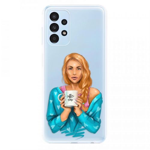 Odolné silikónové puzdro iSaprio - Coffe Now - Redhead - Samsung Galaxy A13