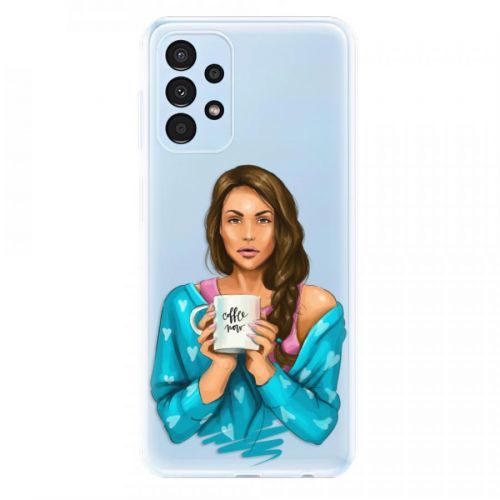 Odolné silikónové puzdro iSaprio - Coffe Now - Brunette - Samsung Galaxy A13