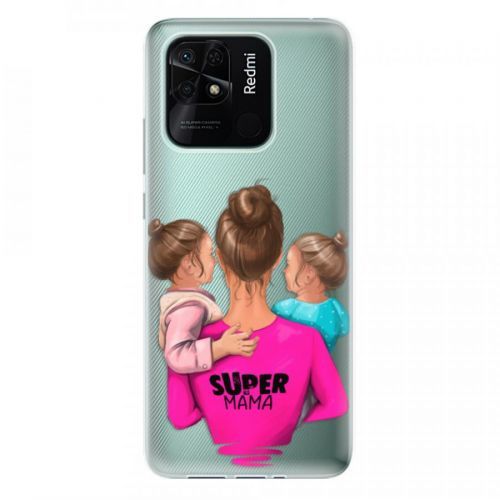 Odolné silikónové puzdro iSaprio - Super Mama - Two Girls - Xiaomi Redmi 10C