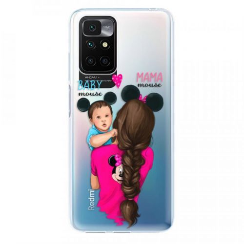 Odolné silikónové puzdro iSaprio - Mama Mouse Brunette and Boy - Xiaomi Redmi 10