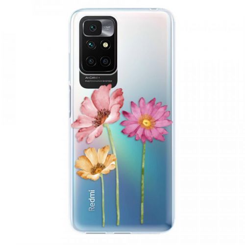 Odolné silikónové puzdro iSaprio - Three Flowers - Xiaomi Redmi 10