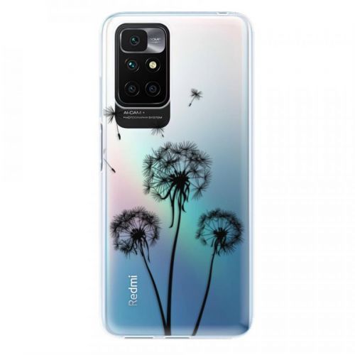 Odolné silikónové puzdro iSaprio - Three Dandelions - black - Xiaomi Redmi 10