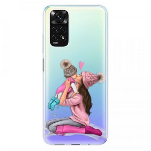 Odolné silikónové puzdro iSaprio - Kissing Mom - Brunette and Girl - Xiaomi Redmi Note 11 / Note 11S