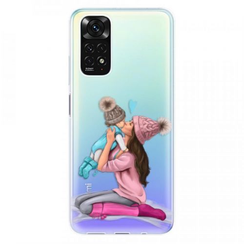 Odolné silikónové puzdro iSaprio - Kissing Mom - Brunette and Boy - Xiaomi Redmi Note 11 / Note 11S