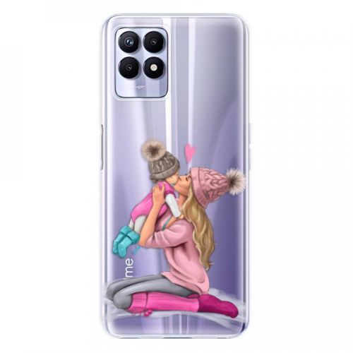 Odolné silikónové puzdro iSaprio - Kissing Mom - Blond and Girl - Realme 8i