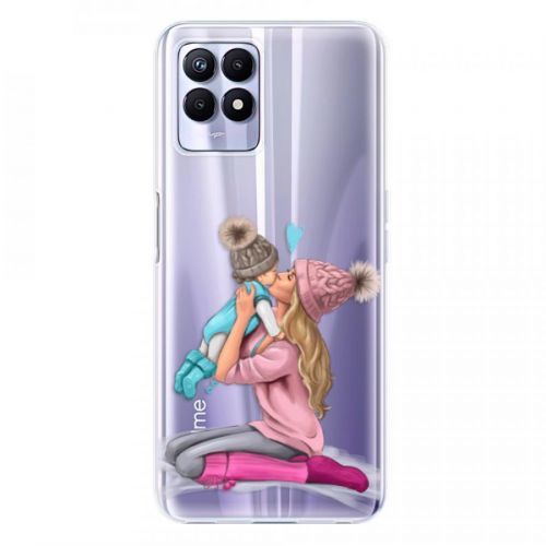 Odolné silikónové puzdro iSaprio - Kissing Mom - Blond and Boy - Realme 8i