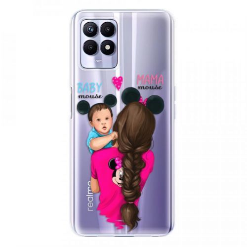 Odolné silikónové puzdro iSaprio - Mama Mouse Brunette and Boy - Realme 8i