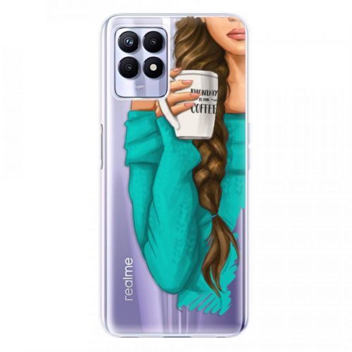Odolné silikónové puzdro iSaprio - My Coffe and Brunette Girl - Realme 8i