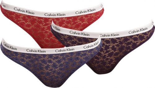 Krajkové brazilky 3-pack - QD3925E - W5G - Mix barev - Calvin Klein XS mix farieb