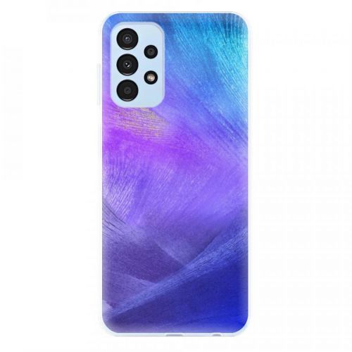 Odolné silikónové puzdro iSaprio - Purple Feathers - Samsung Galaxy A13