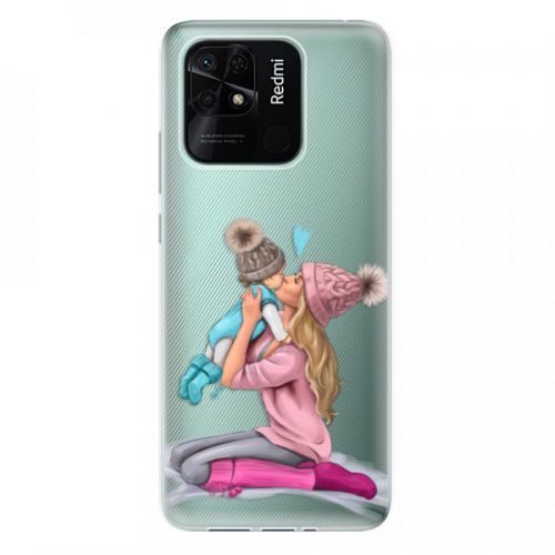 Odolné silikónové puzdro iSaprio - Kissing Mom - Blond and Boy - Xiaomi Redmi 10C
