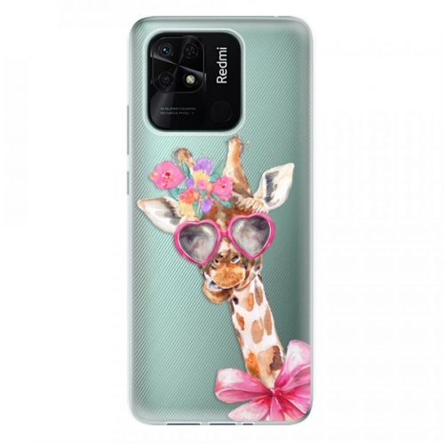 Odolné silikónové puzdro iSaprio - Lady Giraffe - Xiaomi Redmi 10C
